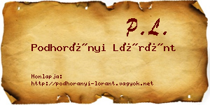 Podhorányi Lóránt névjegykártya