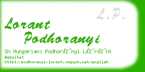 lorant podhoranyi business card